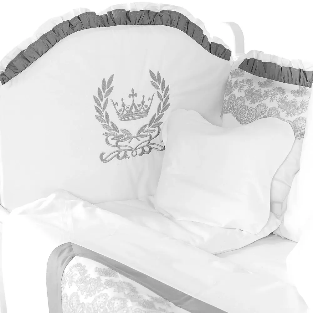 Lenjerie de pat pentru copii PernaMea Royal 60x120 (Grey) - 3