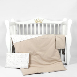 Lenjerie de pat pentru copii PernaMea Stars 60x120 (Brown)