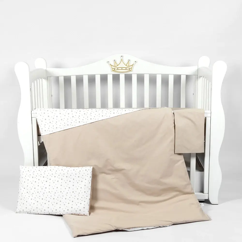 Lenjerie de pat pentru copii PernaMea Stars 60x120 (Brown)