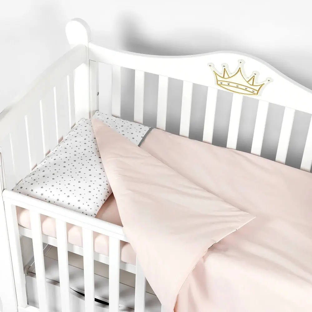 Lenjerie de pat pentru copii PernaMea Stars 60x120 (Pink) - 2
