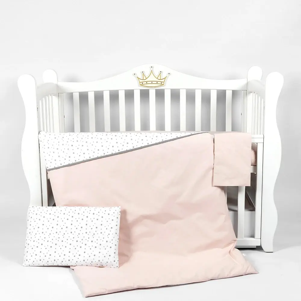 Lenjerie de pat pentru copii PernaMea Stars 60x120 (Pink)