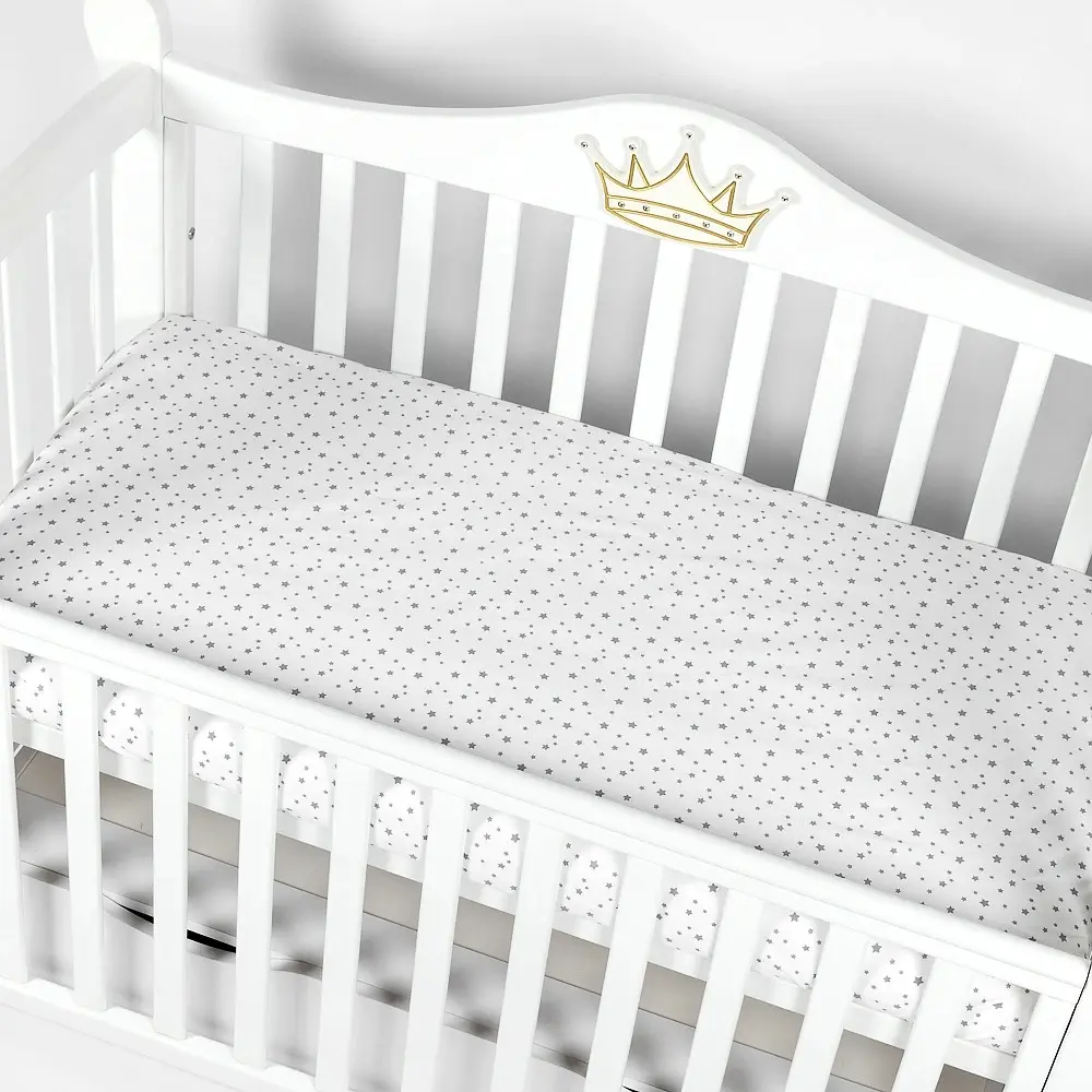 Простынь на резинке PernaMea PM.101357/3 120x60 (White/Grey)