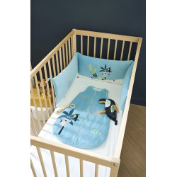 Bara de protectie pentru patut Premaman Crazy Jungle (Blue/White) Thumb