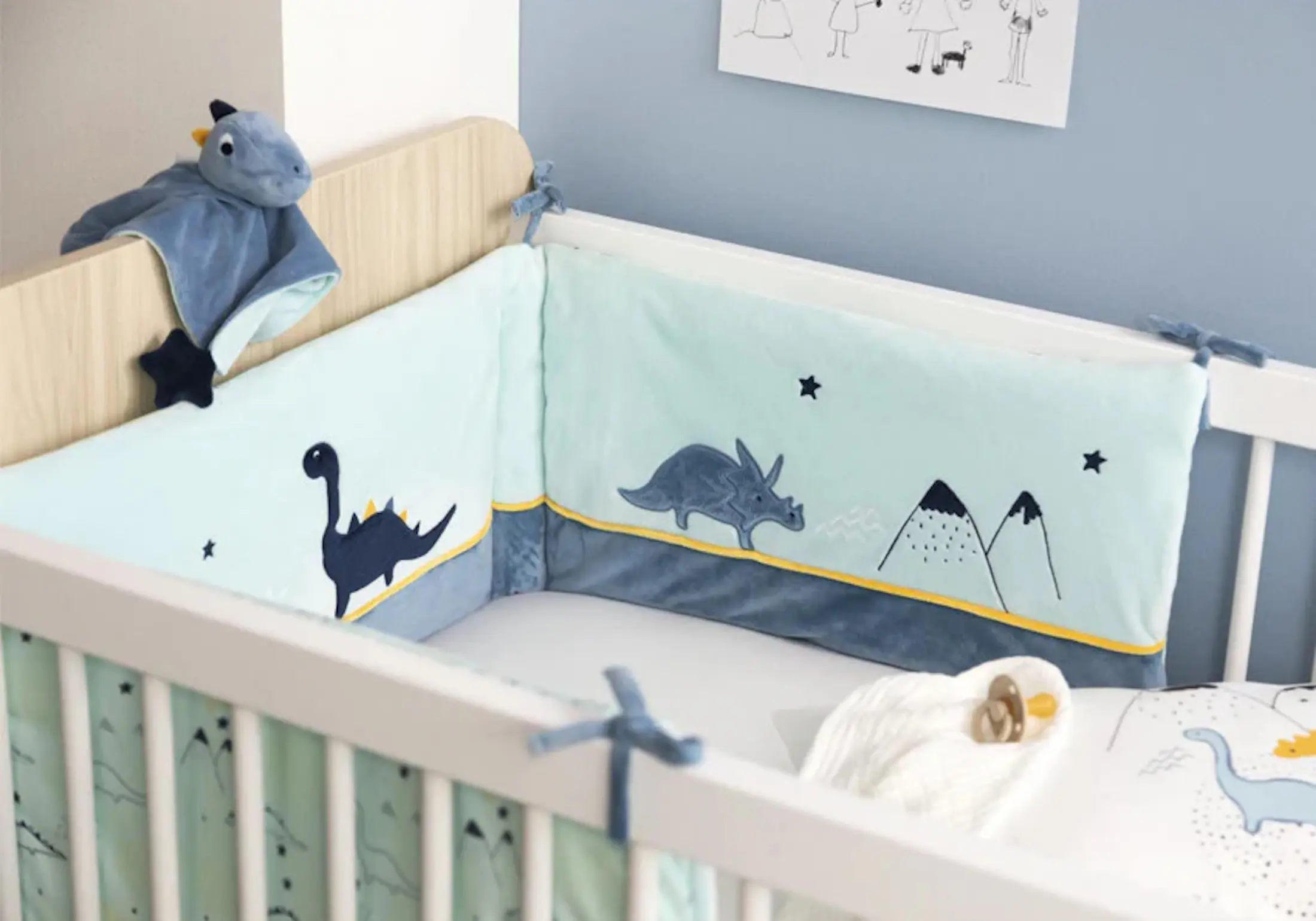 Бортик для детской кровати Premaman Dinos (Blue) - 2