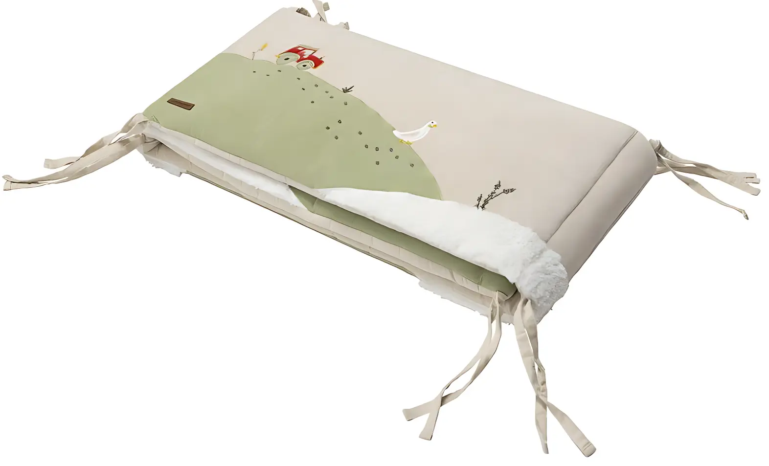 Бортик для детской кровати Premaman Farm Life (Green/Beige)