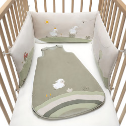 Бортик для детской кровати Premaman Farm Life (Green/Beige) Thumb