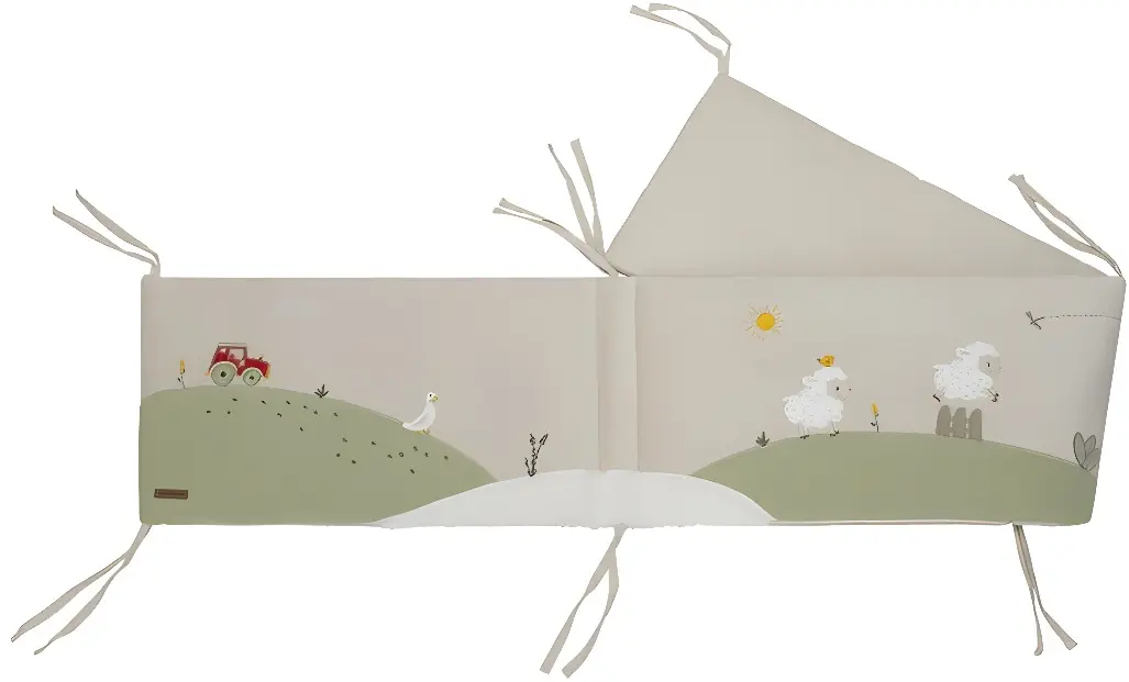 Бортик для детской кровати Premaman Farm Life (Green/Beige)