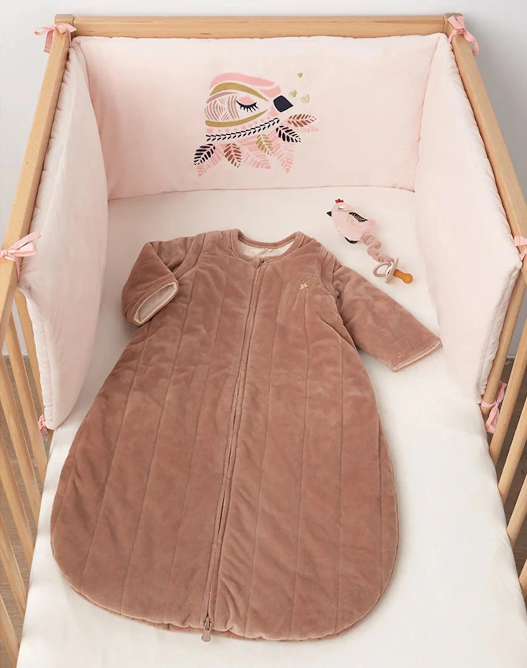 Bara de protectie pentru patut Premaman Magic Bird (Pink) - 3