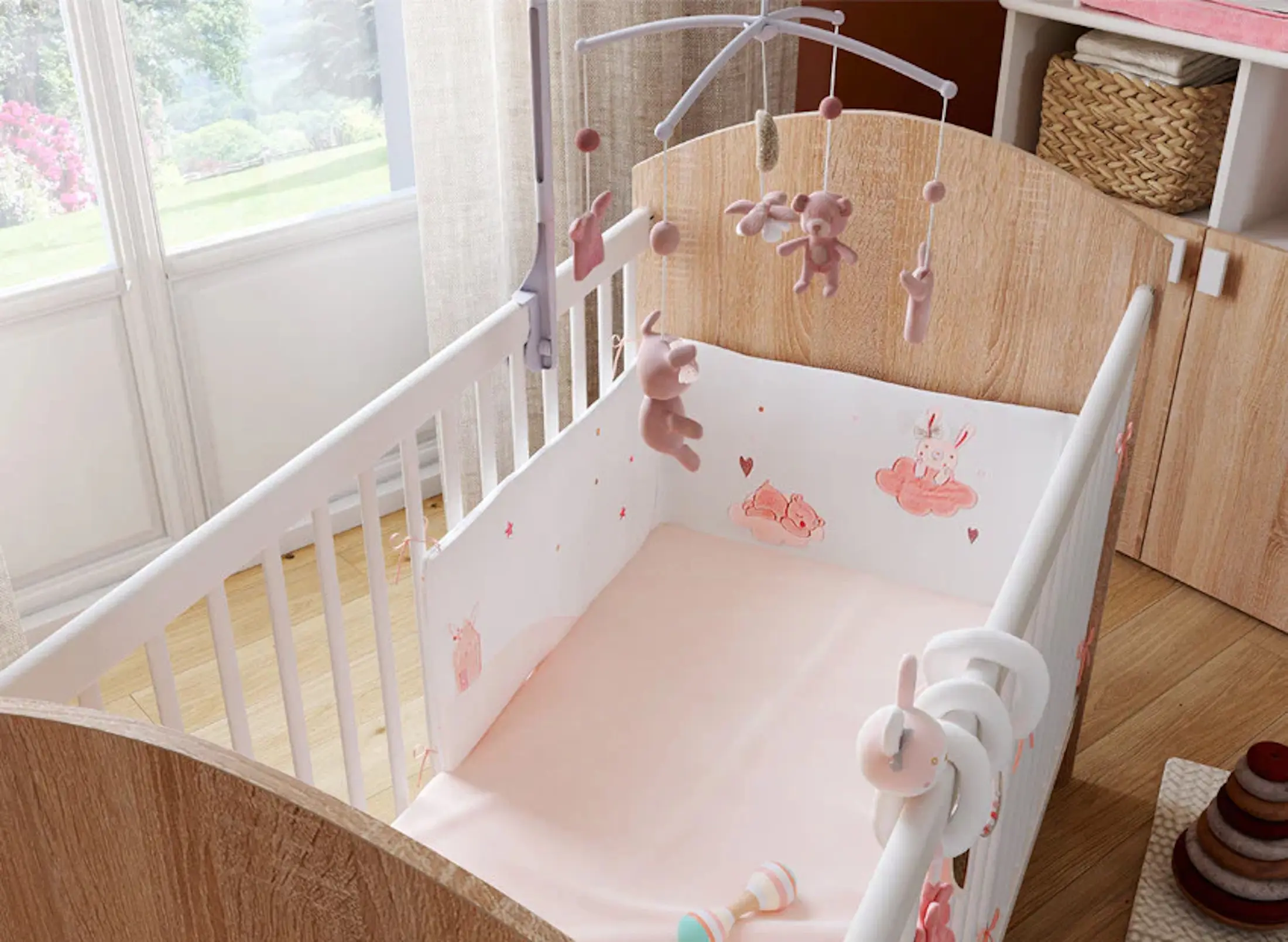 Bara de protectie pentru patut Premaman My Little Princess (Pink/White) - 4