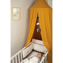 Bara de protectie pentru patut Premaman Our Little Friends (White/Grey) Thumb