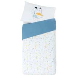 Lenjerie de pat pentru copii Premaman Dinos 140x100 (Blue/White)