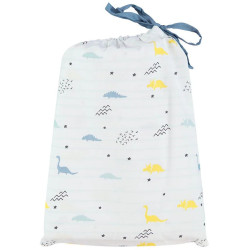 Lenjerie de pat pentru copii Premaman Dinos 140x100 (Blue/White) Thumb