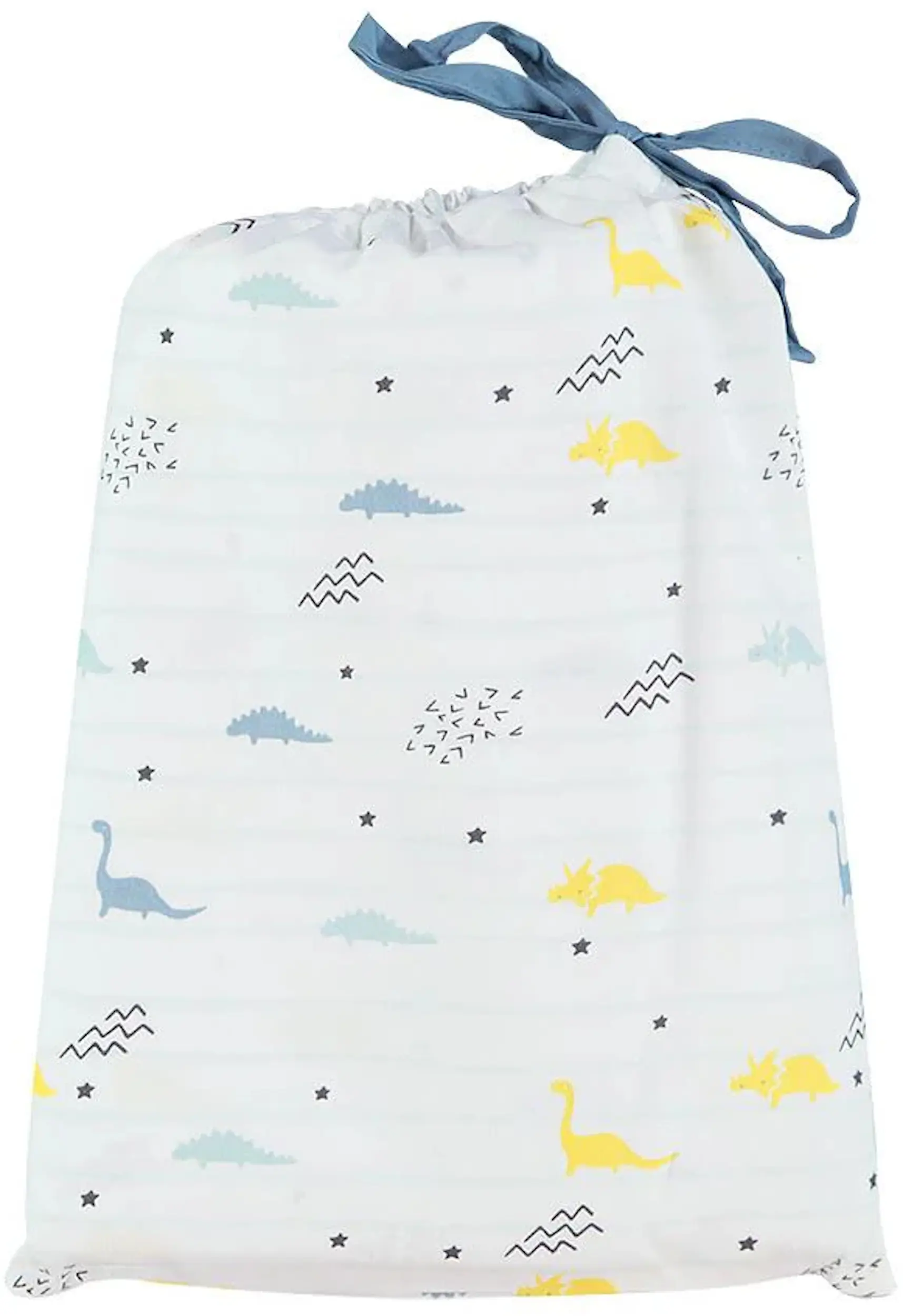 Lenjerie de pat pentru copii Premaman Dinos 140x100 (Blue/White) - 4