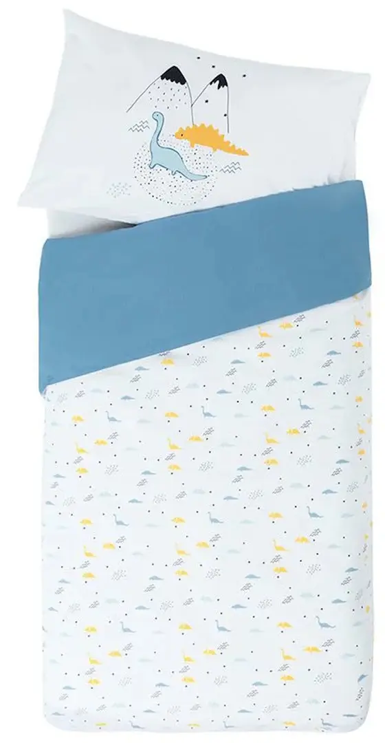Lenjerie de pat pentru copii Premaman Dinos 140x100 (Blue/White)