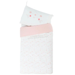 Lenjerie de pat pentru copii Premaman Little Princess 140x100 (White/Pink)