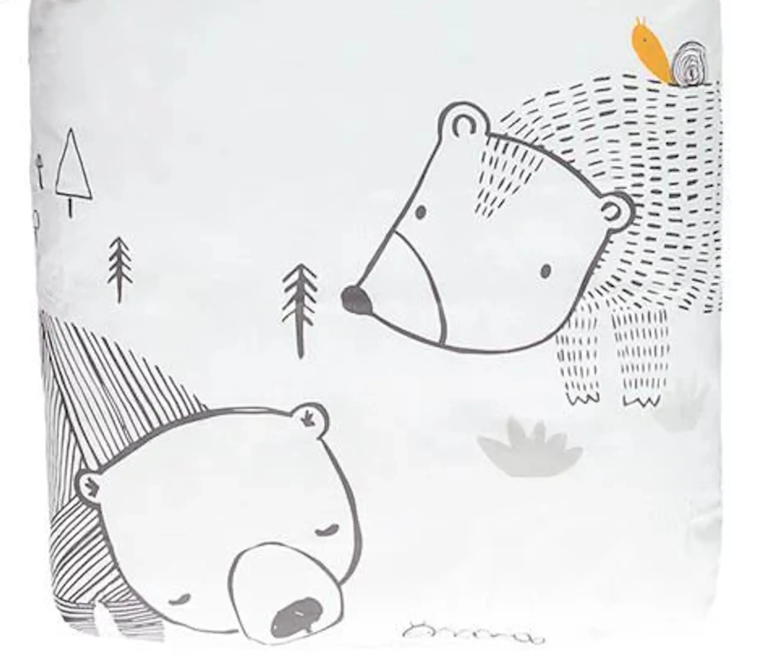 Lenjerie de pat pentru copii Premaman Our Little Friends 140x100 (White/Grey) - 2