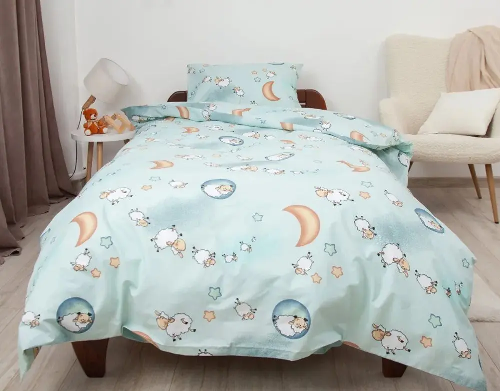 Lenjerie de pat pentru copii Tep Tepik Soft Dreams 019337 Sheep 1P (Light Blue)