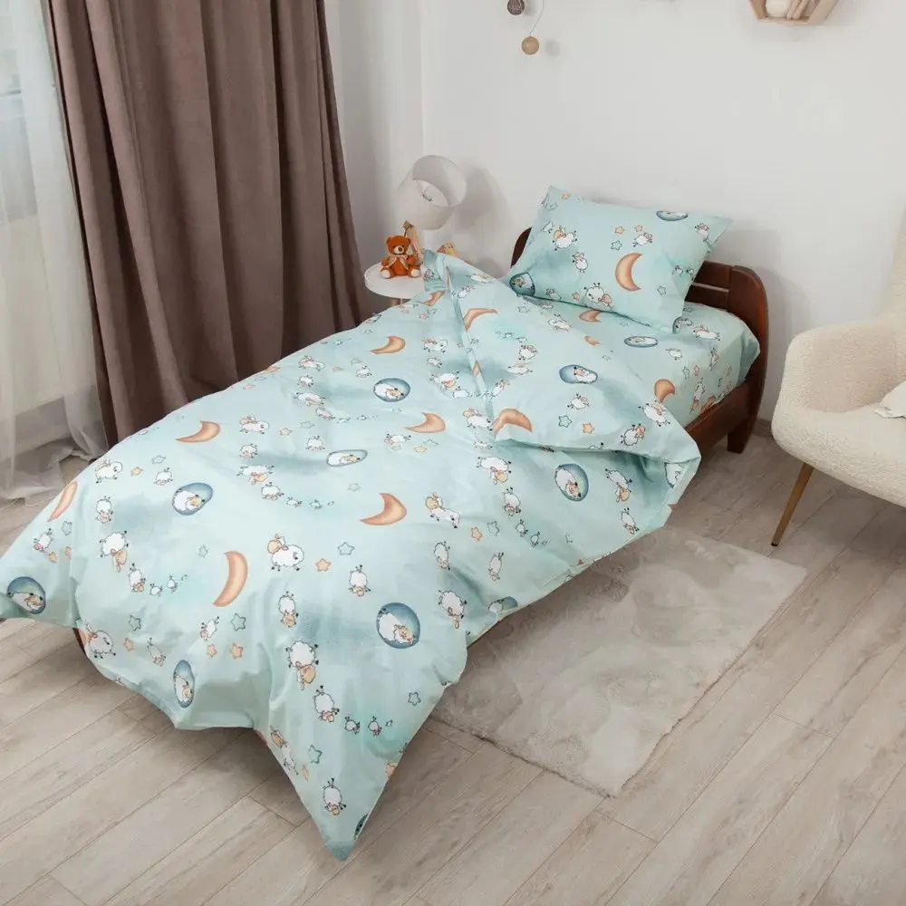 Lenjerie de pat pentru copii Tep Tepik Soft Dreams 019337 Sheep 1P (Light Blue)