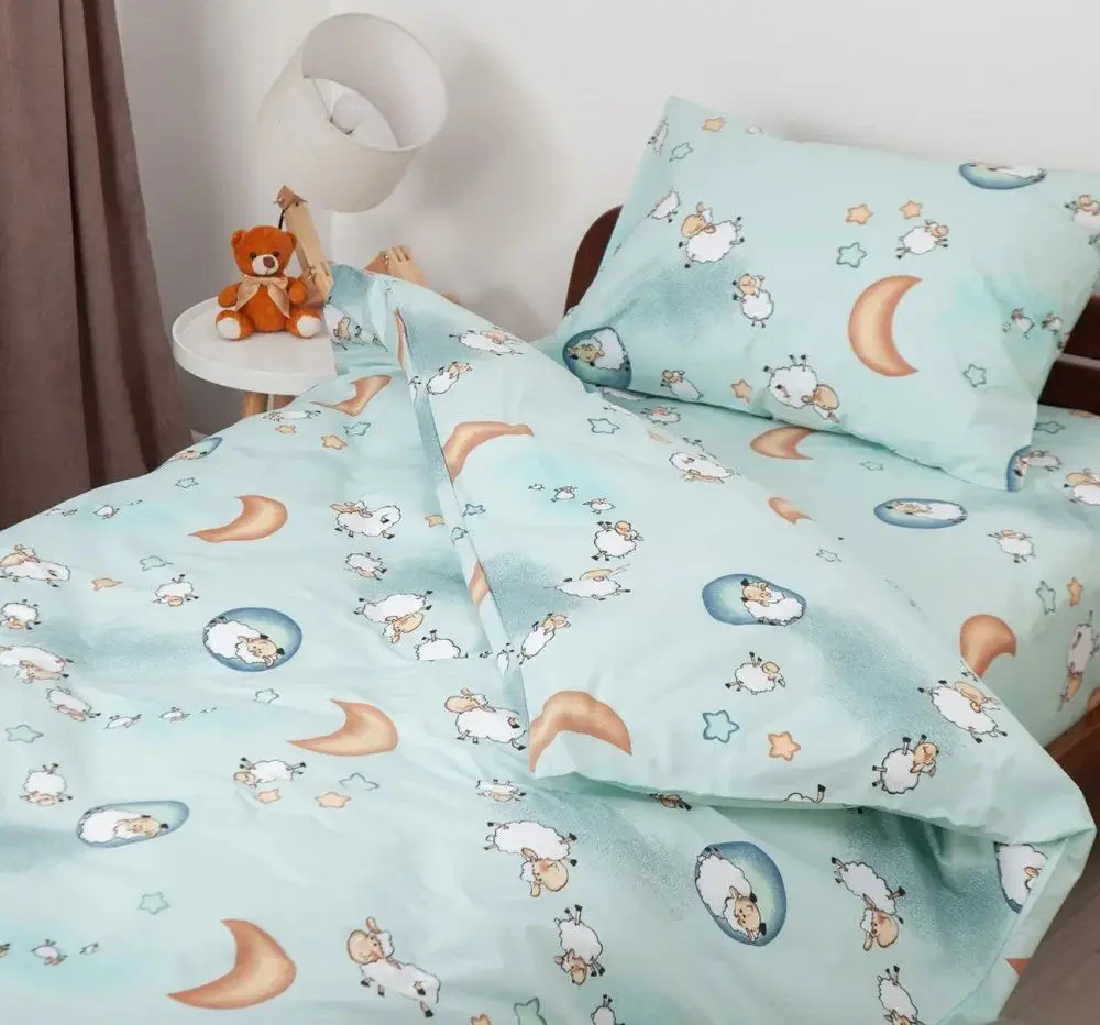 Lenjerie de pat pentru copii Tep Tepik Soft Dreams 019337 Sheep 1P (Light Blue)