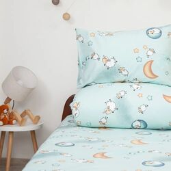 Lenjerie de pat pentru copii Tep Tepik Soft Dreams 019337 Sheep 1P (Light Blue) Thumb