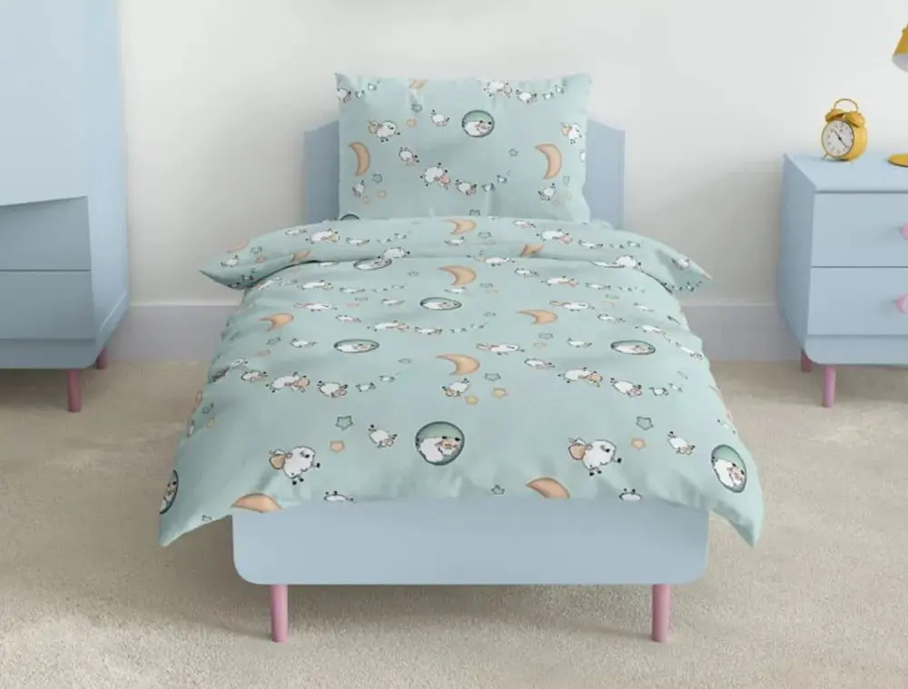 Lenjerie de pat pentru copii Tep Tepik Soft Dreams 019337 Sheep 1P (Light Blue)