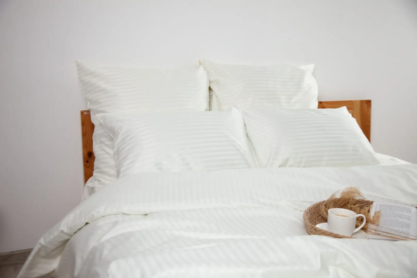 Постельное белье Tep Stripe Satin 019331 Euro 2P (Pure White) - 3