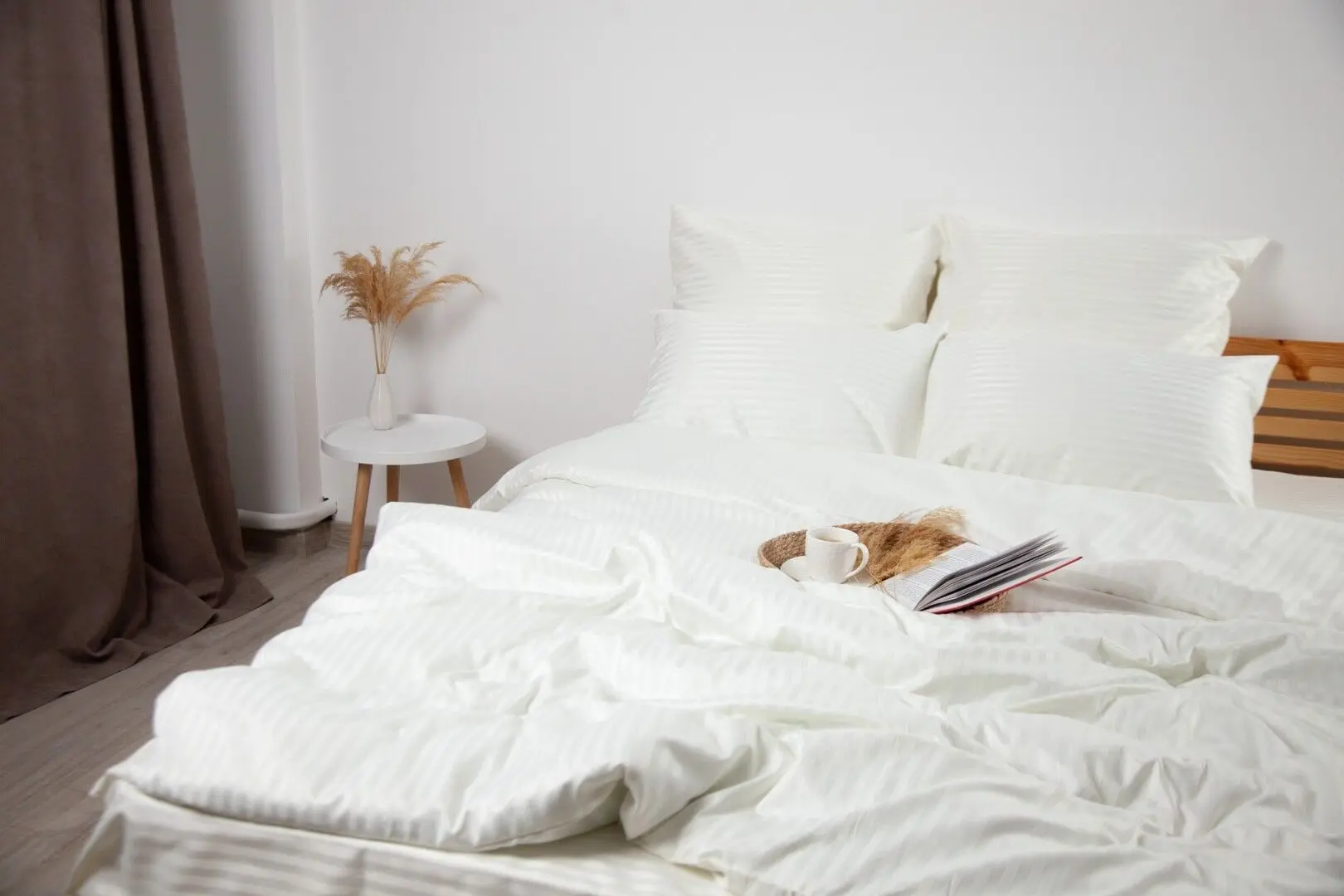 Постельное белье Tep Stripe Satin 019331 Euro 2P (Pure White) - 4