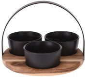 Set de servire Excellent Houseware 48185 (Black/Wood)