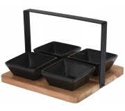 Set de servire Excellent Houseware 48186 (Black/Wood)