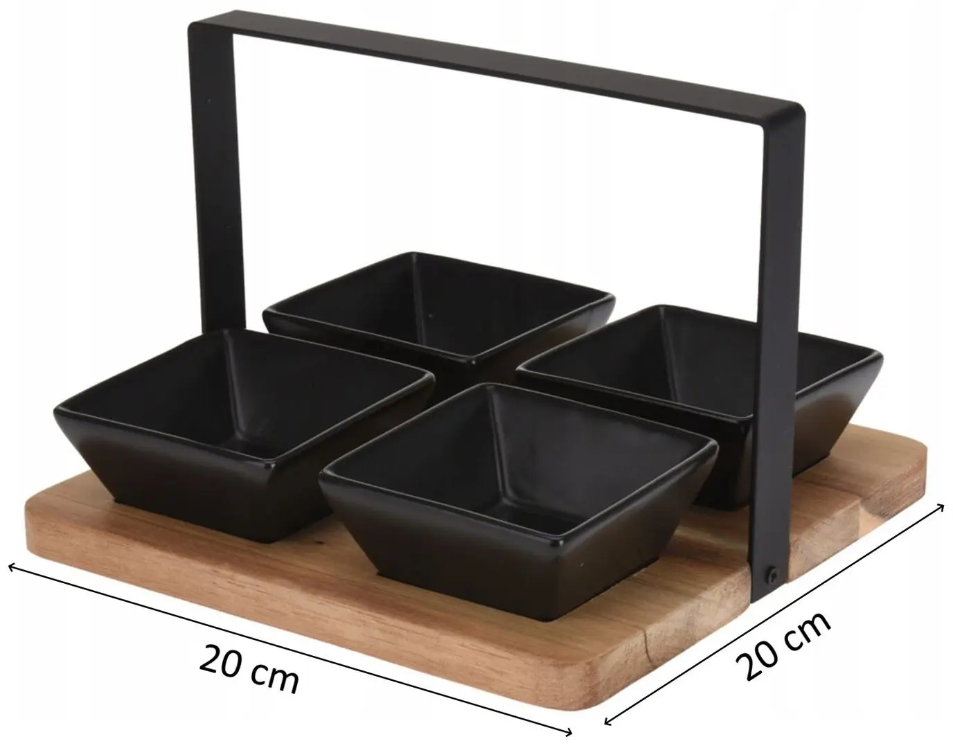 Set de servire Excellent Houseware 48186 (Black/Wood)