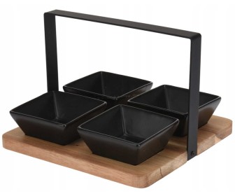 Set de servire Excellent Houseware 48186 (Black/Wood)