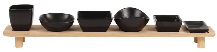 Set de servire Excellent Houseware 51383 (Black/Wood)