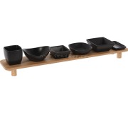 Set de servire Excellent Houseware 51383 (Black/Wood)