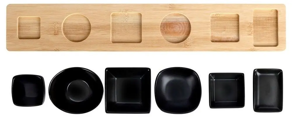 Set de servire Excellent Houseware 51383 (Black/Wood)