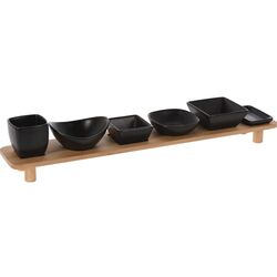 Набор для сервировки Excellent Houseware 51383 (Black/Wood)