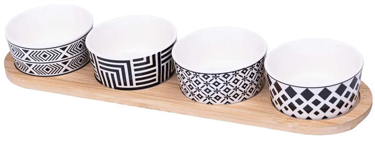 Set de servire Excellent Houseware 51384 (White/Wood)