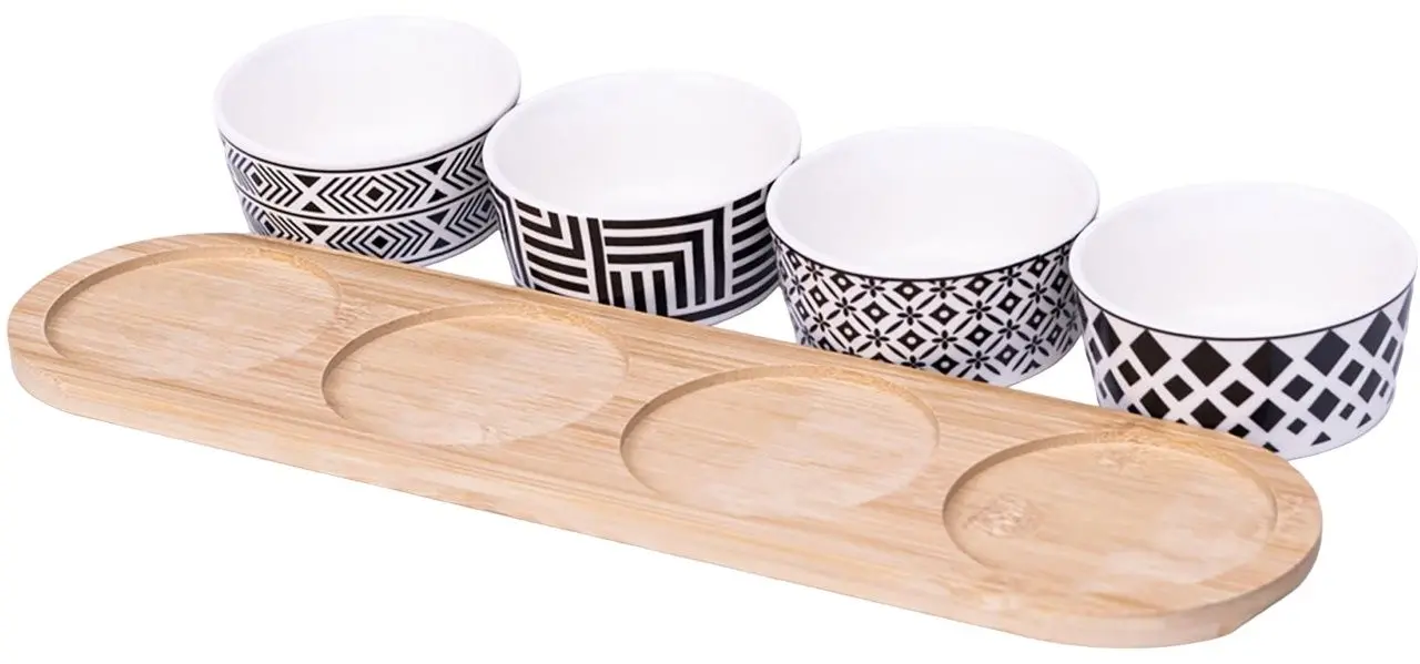 Set de servire Excellent Houseware 51384 (White/Wood)