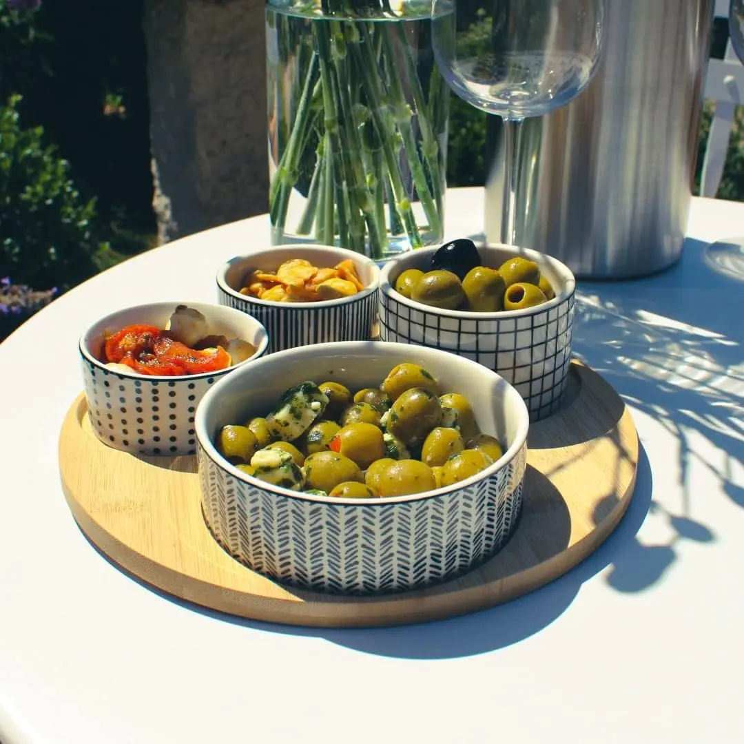 Set de servire Excellent Houseware 51386 (White/Wood)