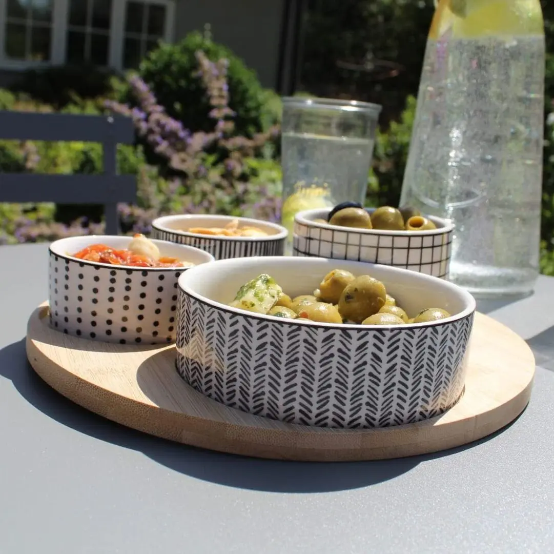 Set de servire Excellent Houseware 51386 (White/Wood)