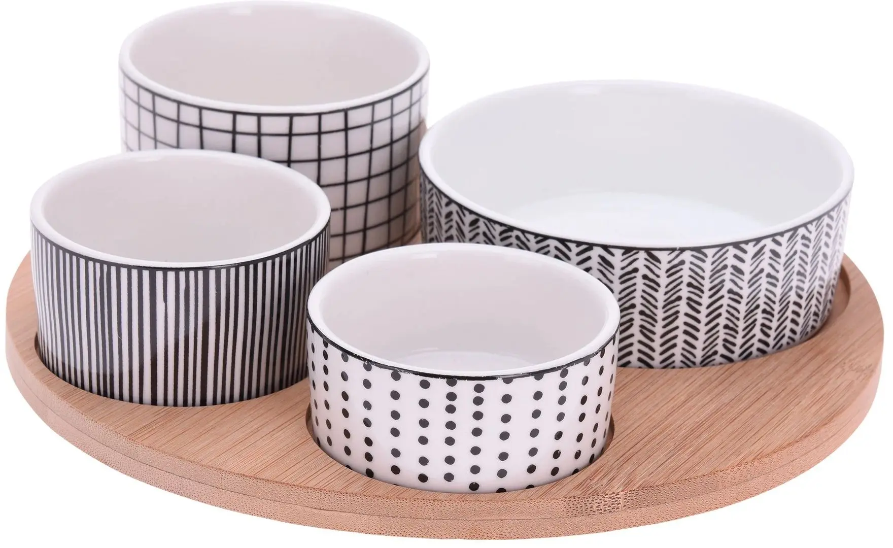 Set de servire Excellent Houseware 51386 (White/Wood)