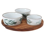 Set de servire Excellent Houseware 53804 (White/Wood)