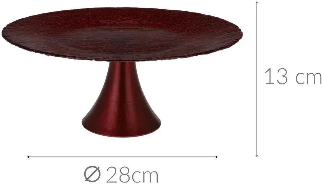 Suport pentru tort H&S Embossed Drops 48165 28cm (Bordeaux)