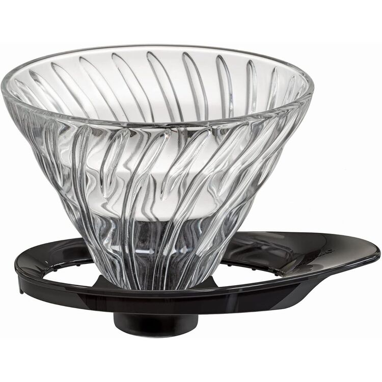 Palnie de cafea Hario V60 VDGR-02-B (Black/Transparent)