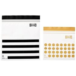 Set de pungi Zip-Lock Ikea Istad cu model 1/0.4l (Negru/Galben) Thumb