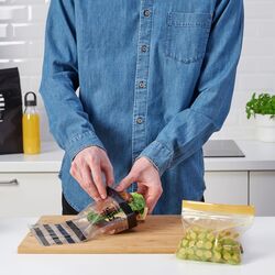 Set de pungi Zip-Lock Ikea Istad cu model 1/0.4l (Negru/Galben) Thumb