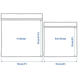 Set de pungi Zip-Lock Ikea Istad cu model 1/0.4l (Negru/Galben) Thumb