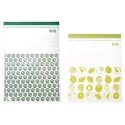 Set de pungi Zip-Lock Ikea Istad cu model  6/4.5l (Verde/Galben)