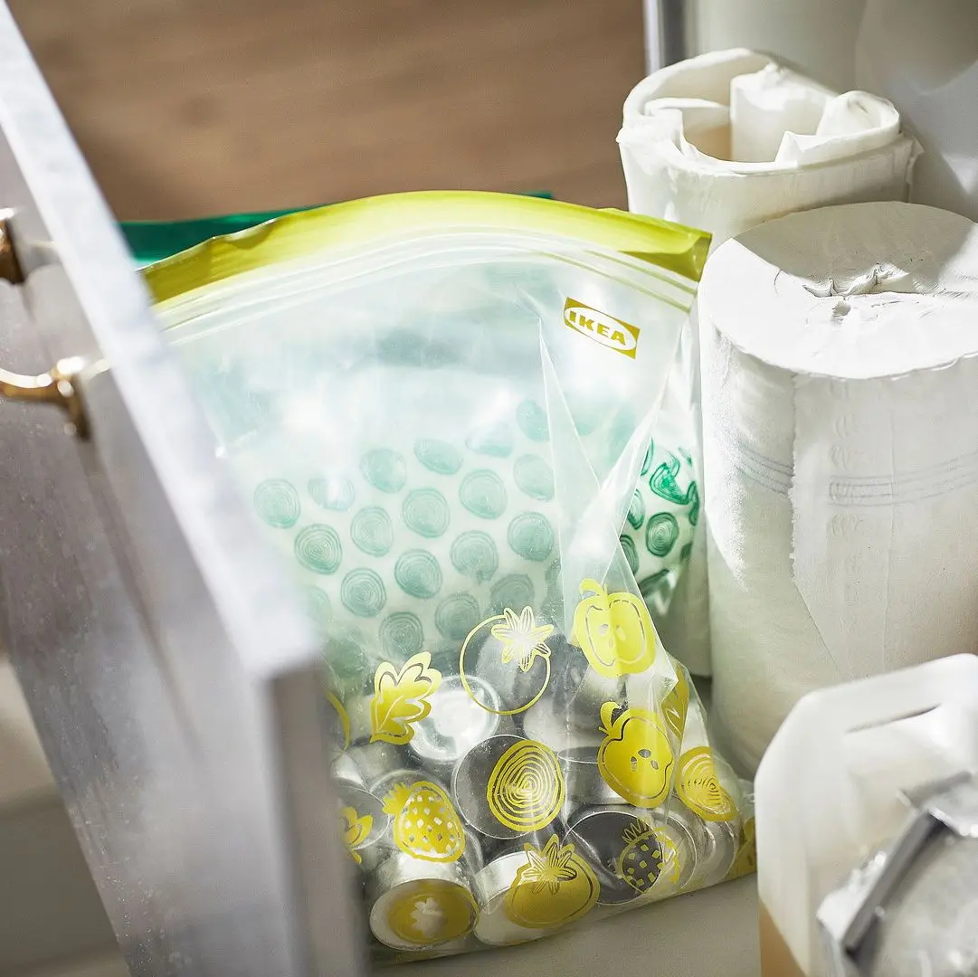 Комплект пакетов Zip-Lock Ikea Istad с узором  6/4.5л (Зеленый/Желтый)