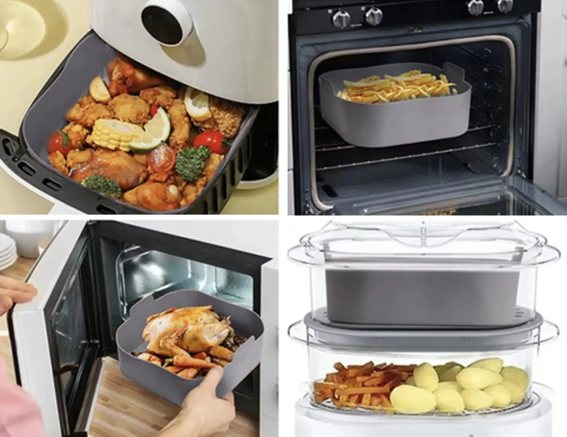 Силиконовая корзина для фритюрницы Ruhhy 25464 (Grey) - 5