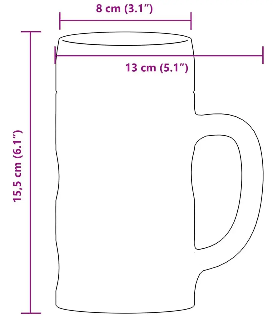 Набор кружек для пива VidaXL 4005746 (Transparent)